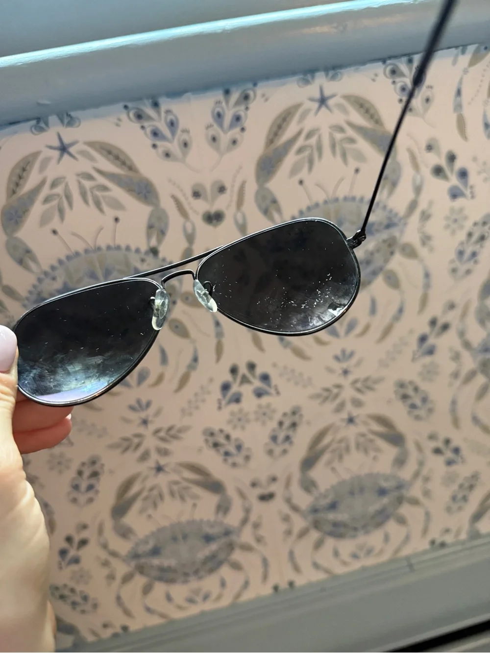 Polarized Ray-Ban Black Aviator Sunglasses with Black Case